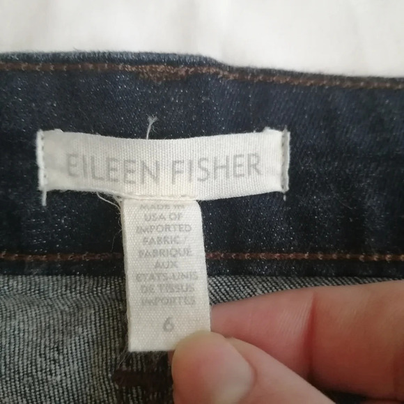 Eileen Fisher Organic Cotton Dark Wash Skinny Jeans 6 - Picture 11 of 14